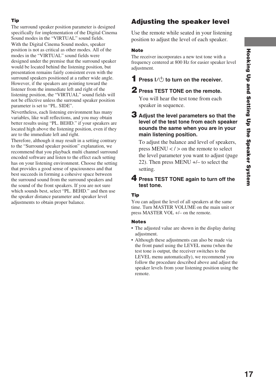 Sony STR-SL7 User Manual | Page 17 / 36