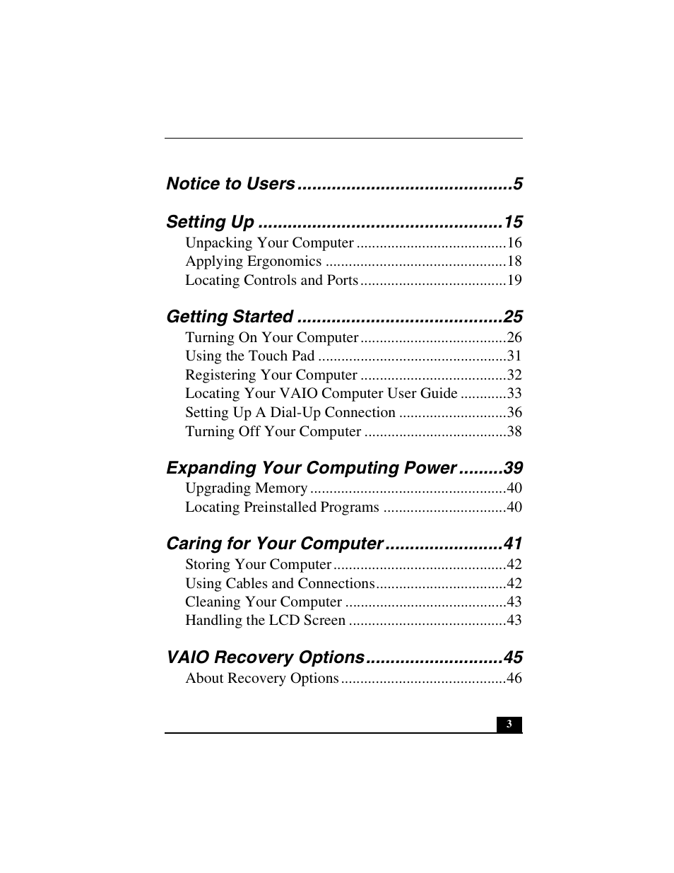 Sony PCG-GRT100K User Manual | Page 3 / 80