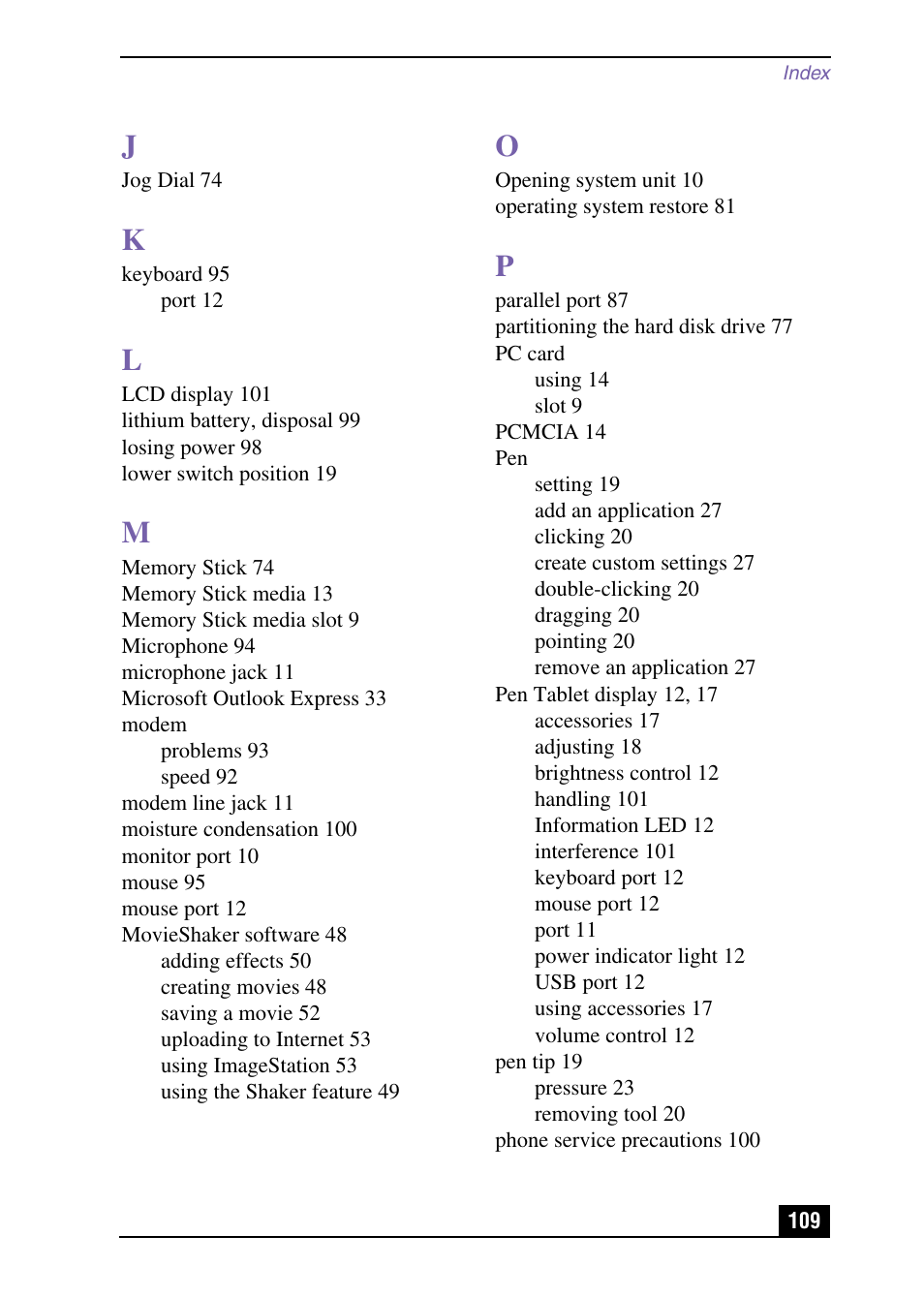 Sony PCV-LX920 User Manual | Page 109 / 112