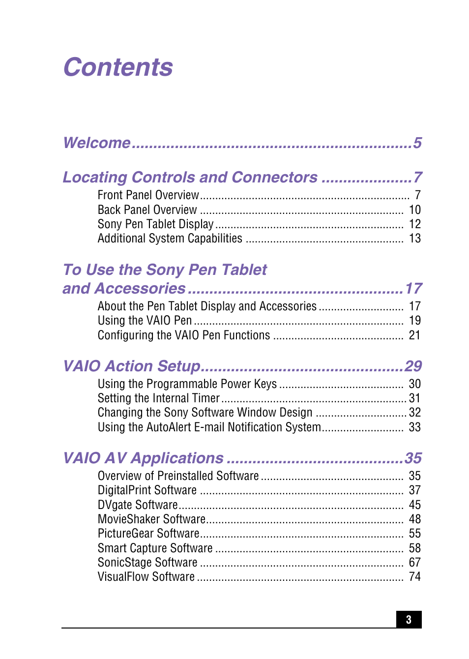 Sony PCV-LX920 User Manual | Page 3 / 112