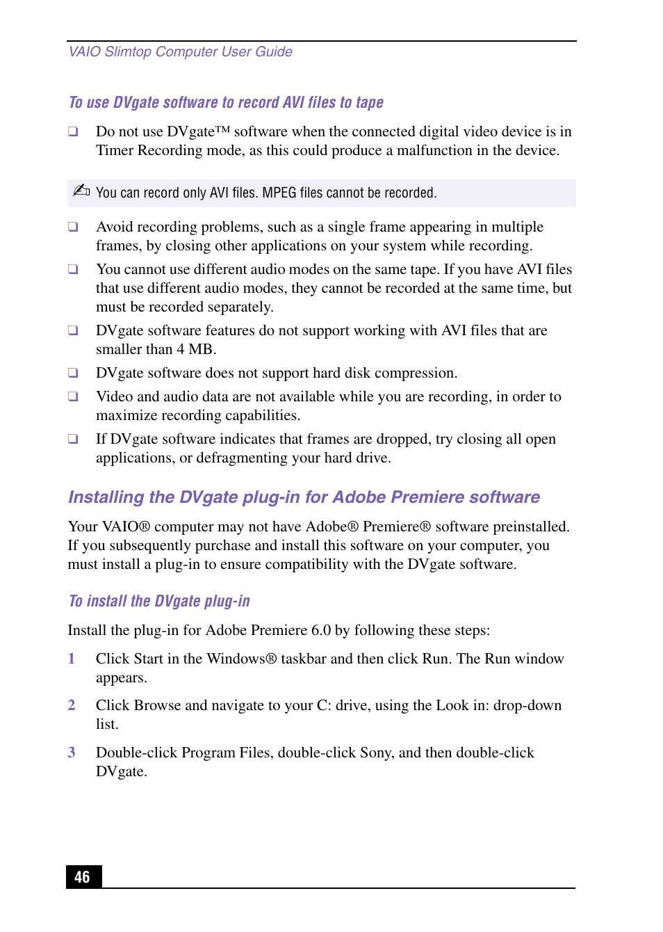 Sony PCV-LX920 User Manual | Page 46 / 112