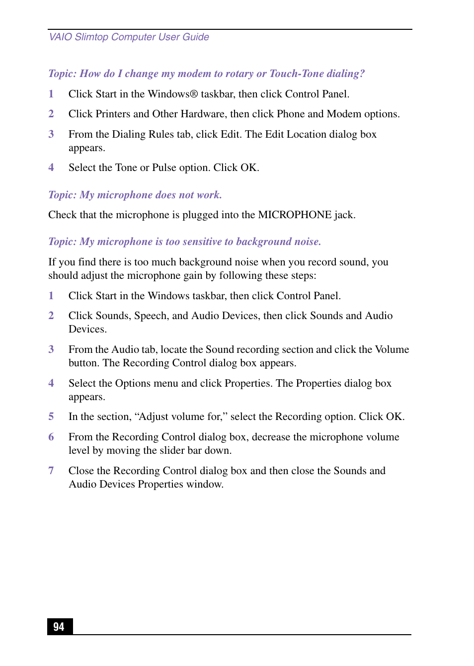 Sony PCV-LX920 User Manual | Page 94 / 112