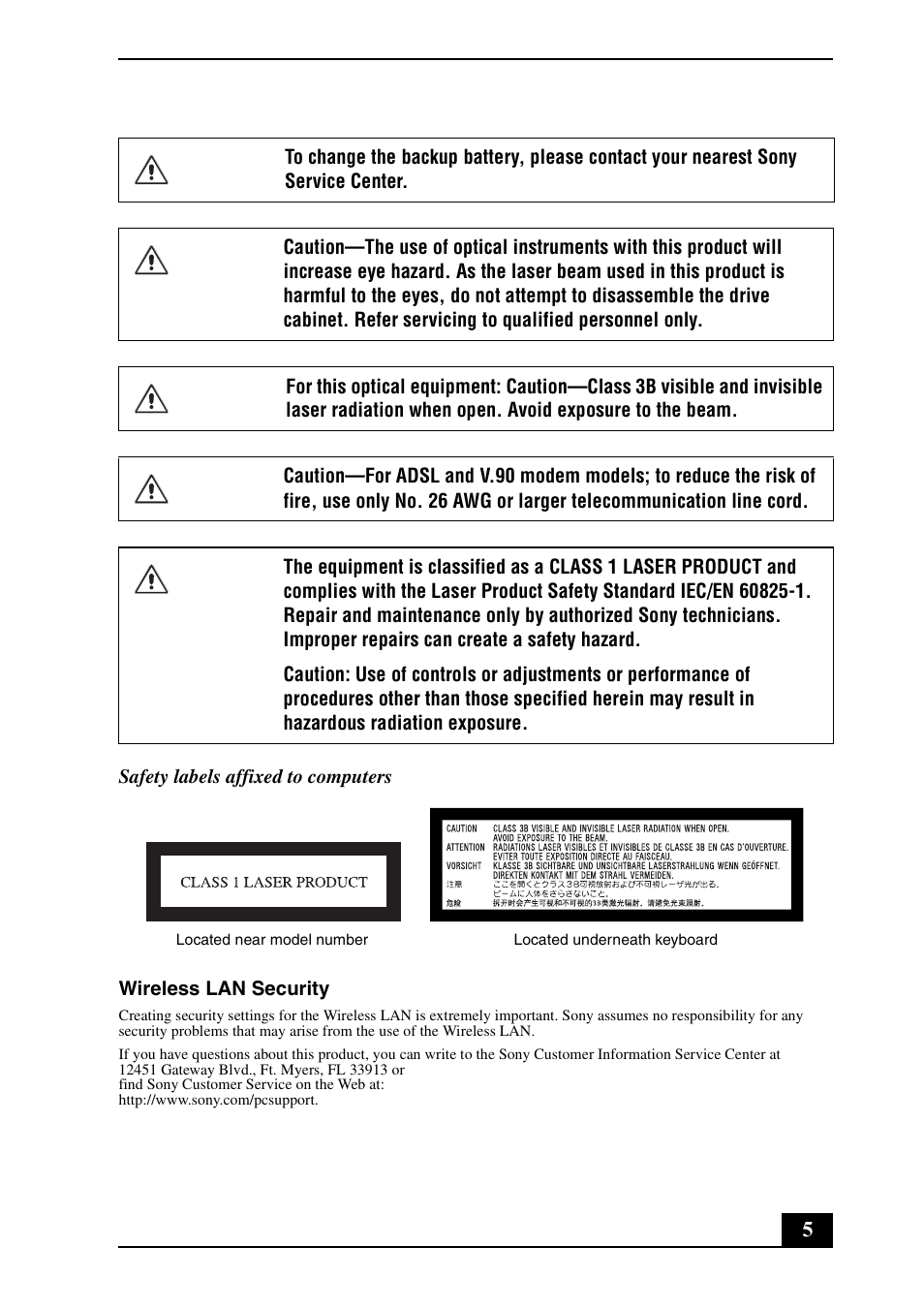 Sony VGN-TX650P User Manual | Page 5 / 20