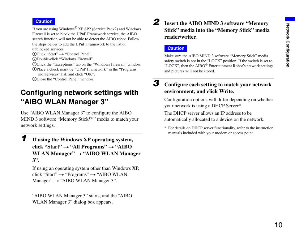 Sony ERS-7M3 User Manual | Page 10 / 63