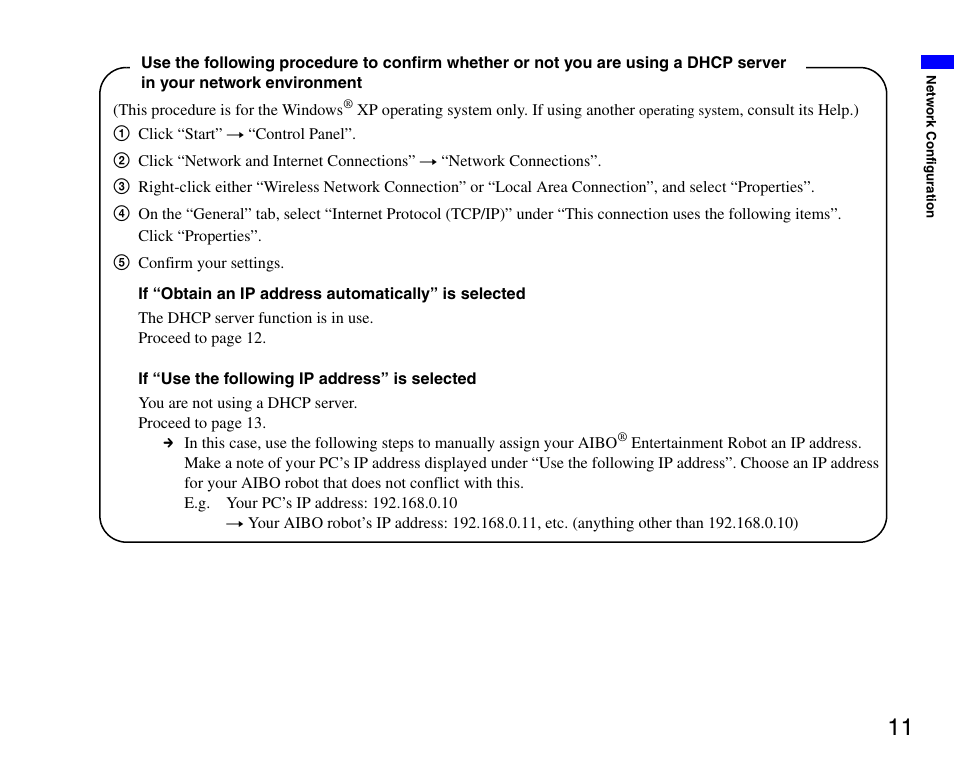 Sony ERS-7M3 User Manual | Page 11 / 63