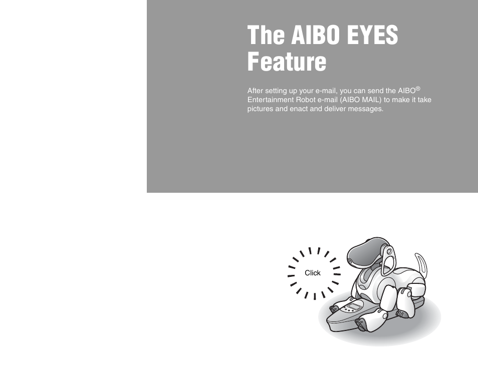 The aibo eyes feature | Sony ERS-7M3 User Manual | Page 21 / 63