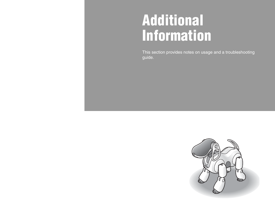 Additional information | Sony ERS-7M3 User Manual | Page 41 / 63