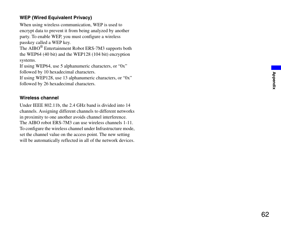 Sony ERS-7M3 User Manual | Page 62 / 63