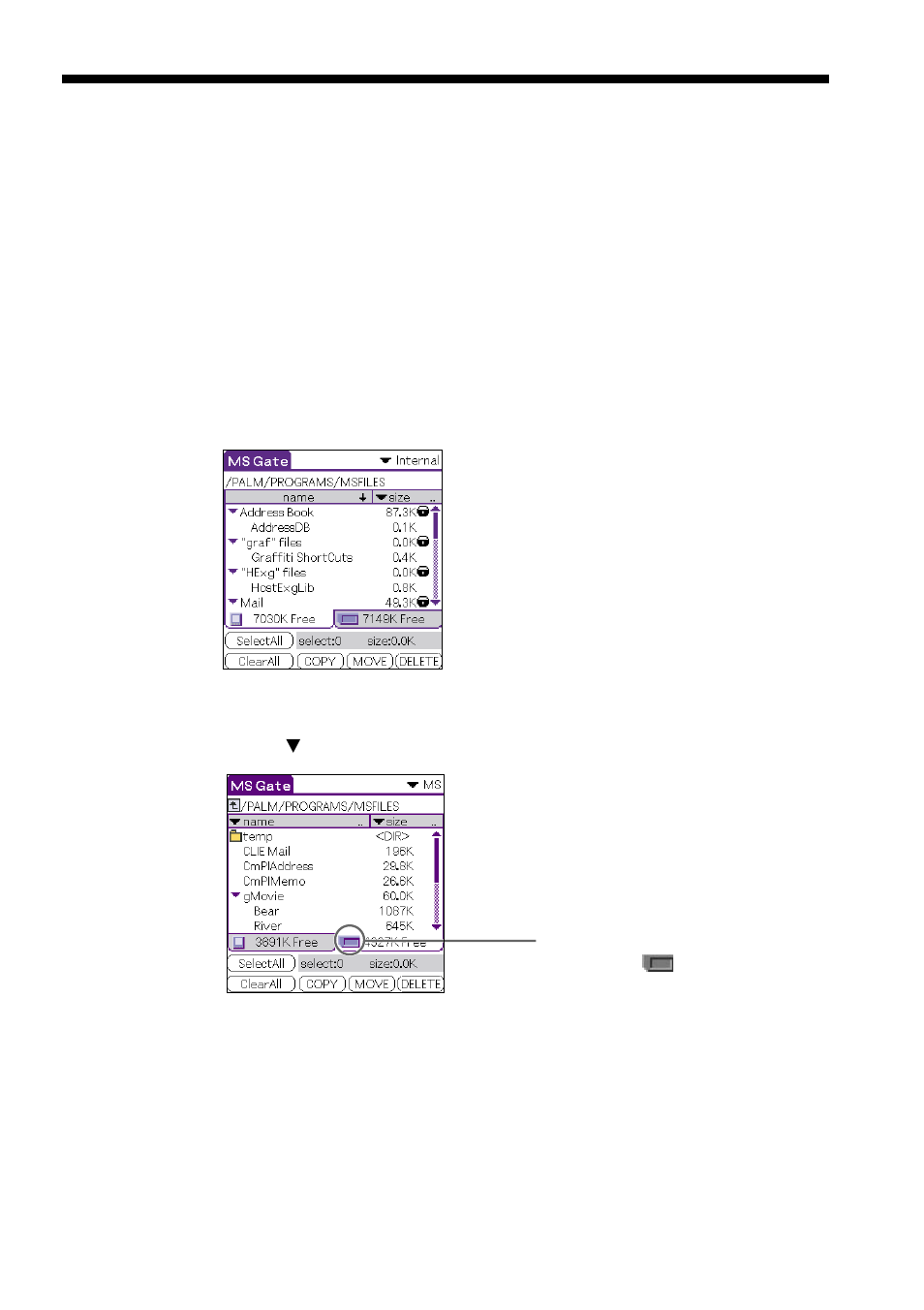 Deleting data in the memory stick media | Sony PEG-N610C User Manual | Page 12 / 16