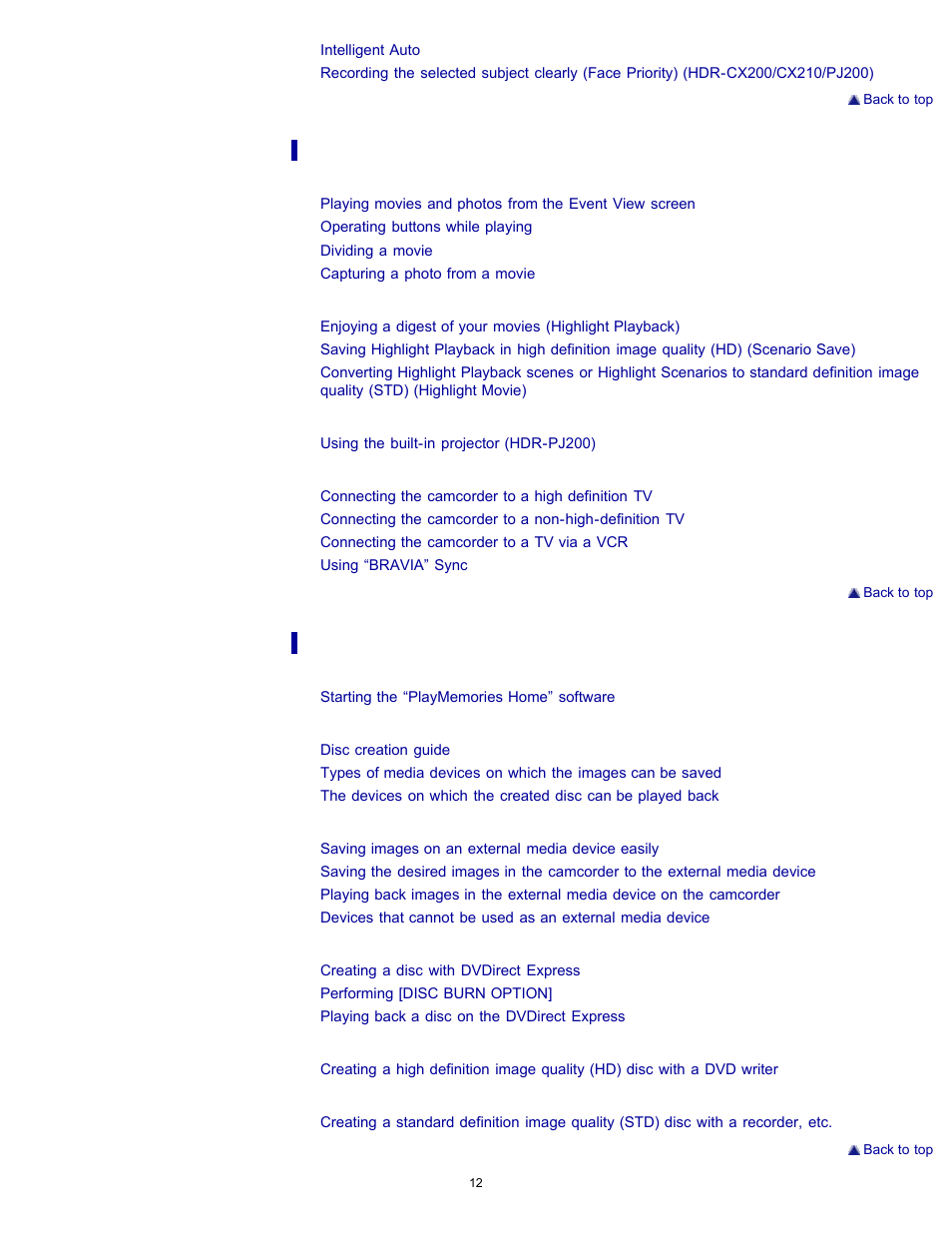 Sony HDR-PJ200 User Manual | Page 19 / 202