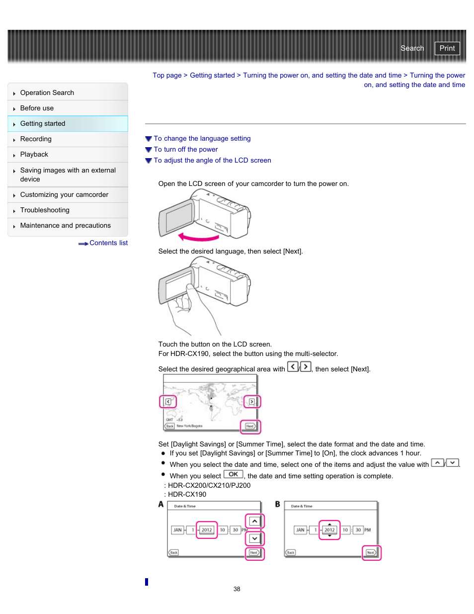 Handycam" user guide | Sony HDR-PJ200 User Manual | Page 45 / 202