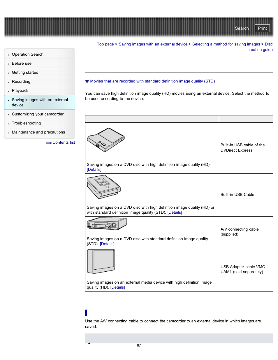 Disc creation guide, Quality (std), Handycam" user guide | Sony HDR-PJ200 User Manual | Page 74 / 202