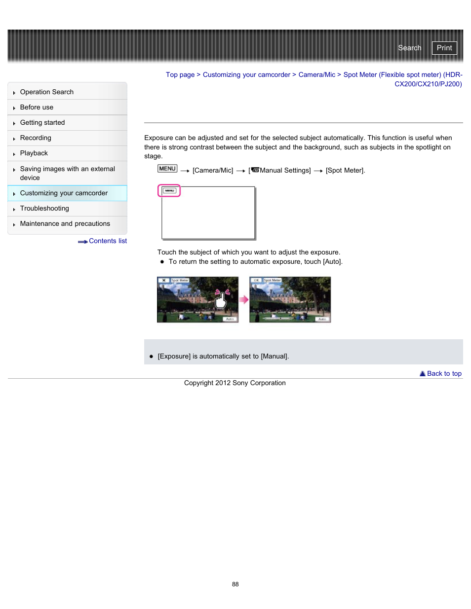 Handycam" user guide | Sony HDR-PJ200 User Manual | Page 95 / 202