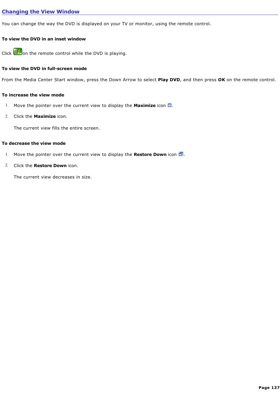 Changing the view window | Sony PCV-RZ51 User Manual | Page 137 / 245