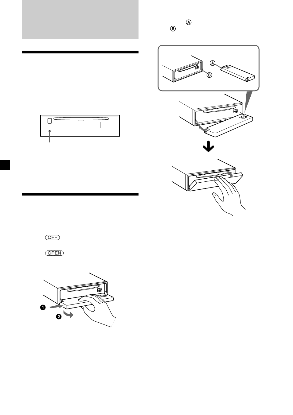 Getting started, Resetting the unit, Detaching the front panel | Sony CDX-4005 User Manual | Page 6 / 24