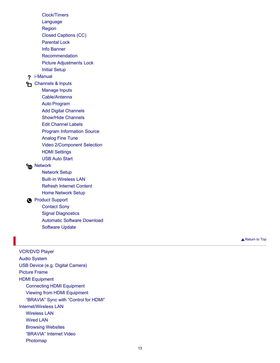Sony KDL-32EX523 User Manual | Page 13 / 158