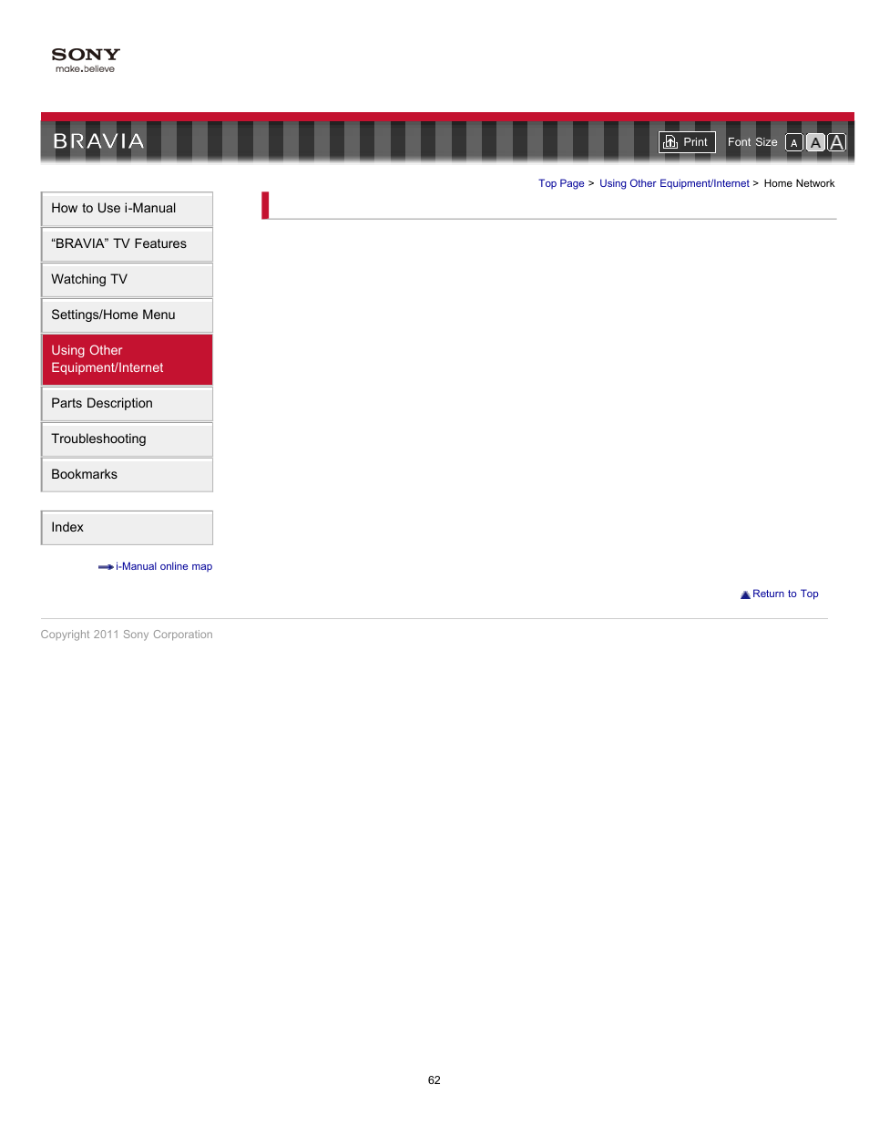 Home network | Sony KDL-32EX523 User Manual | Page 62 / 158