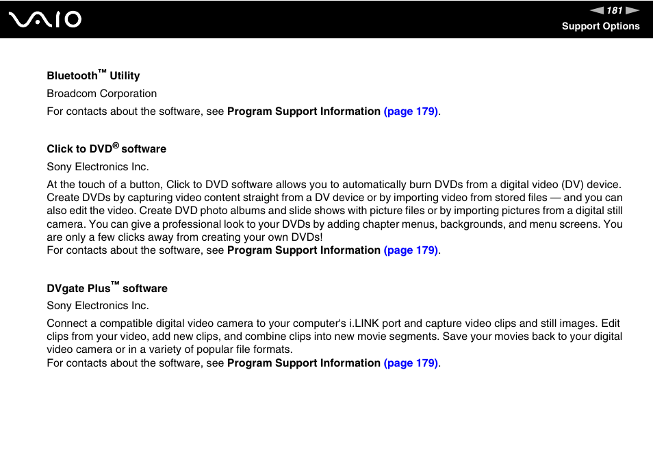 Sony VGC-LT18E User Manual | Page 181 / 191