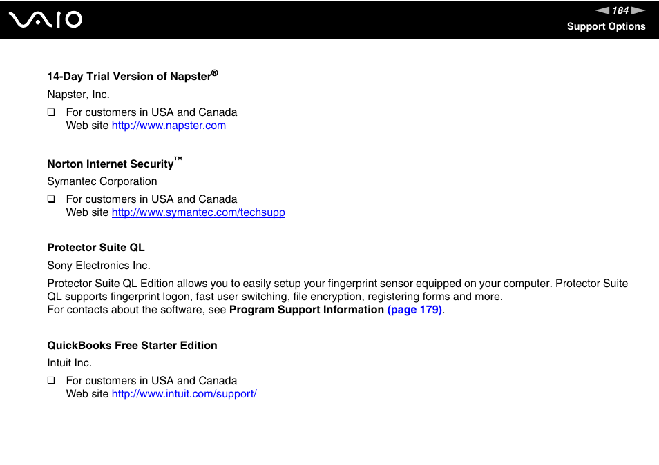 Sony VGC-LT18E User Manual | Page 184 / 191