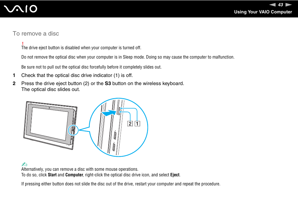 Sony VGC-LT18E User Manual | Page 43 / 191