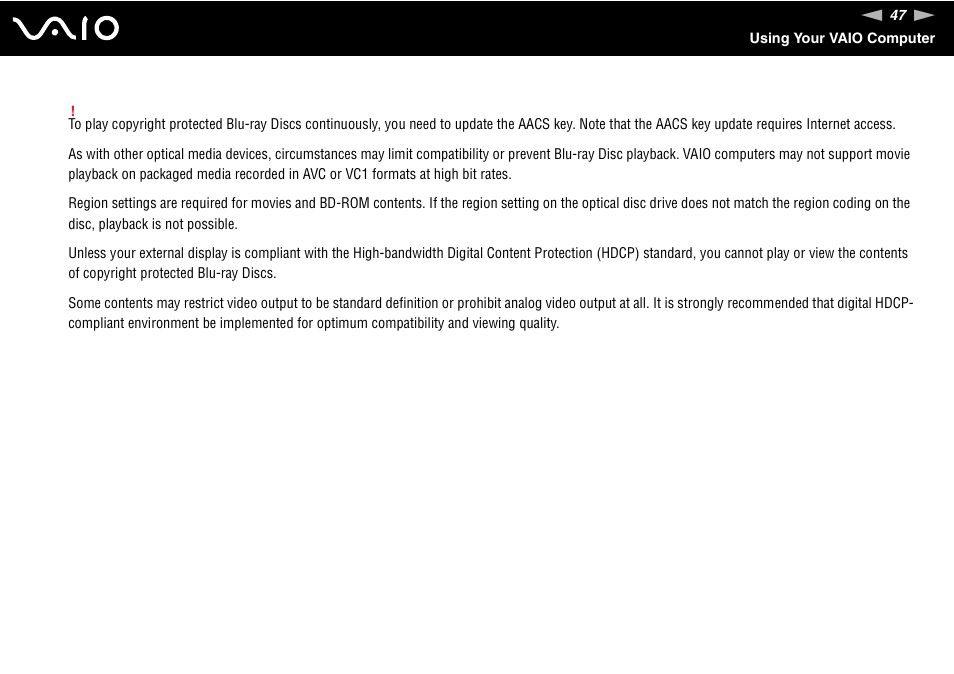 Sony VGC-LT18E User Manual | Page 47 / 191