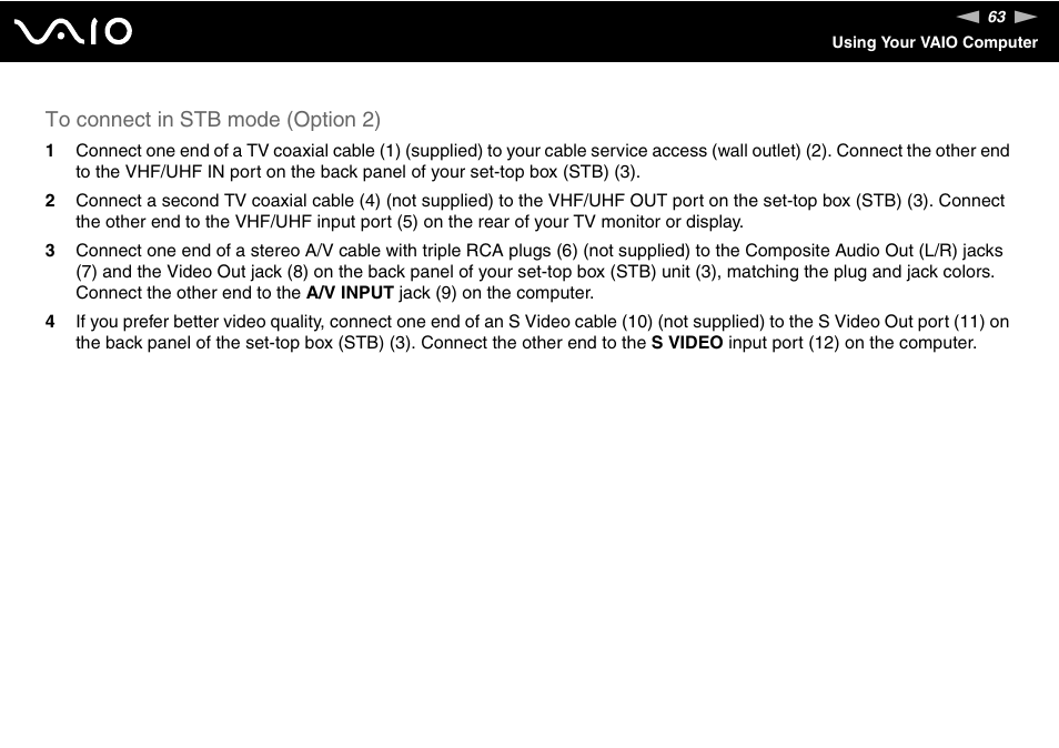 Sony VGC-LT18E User Manual | Page 63 / 191