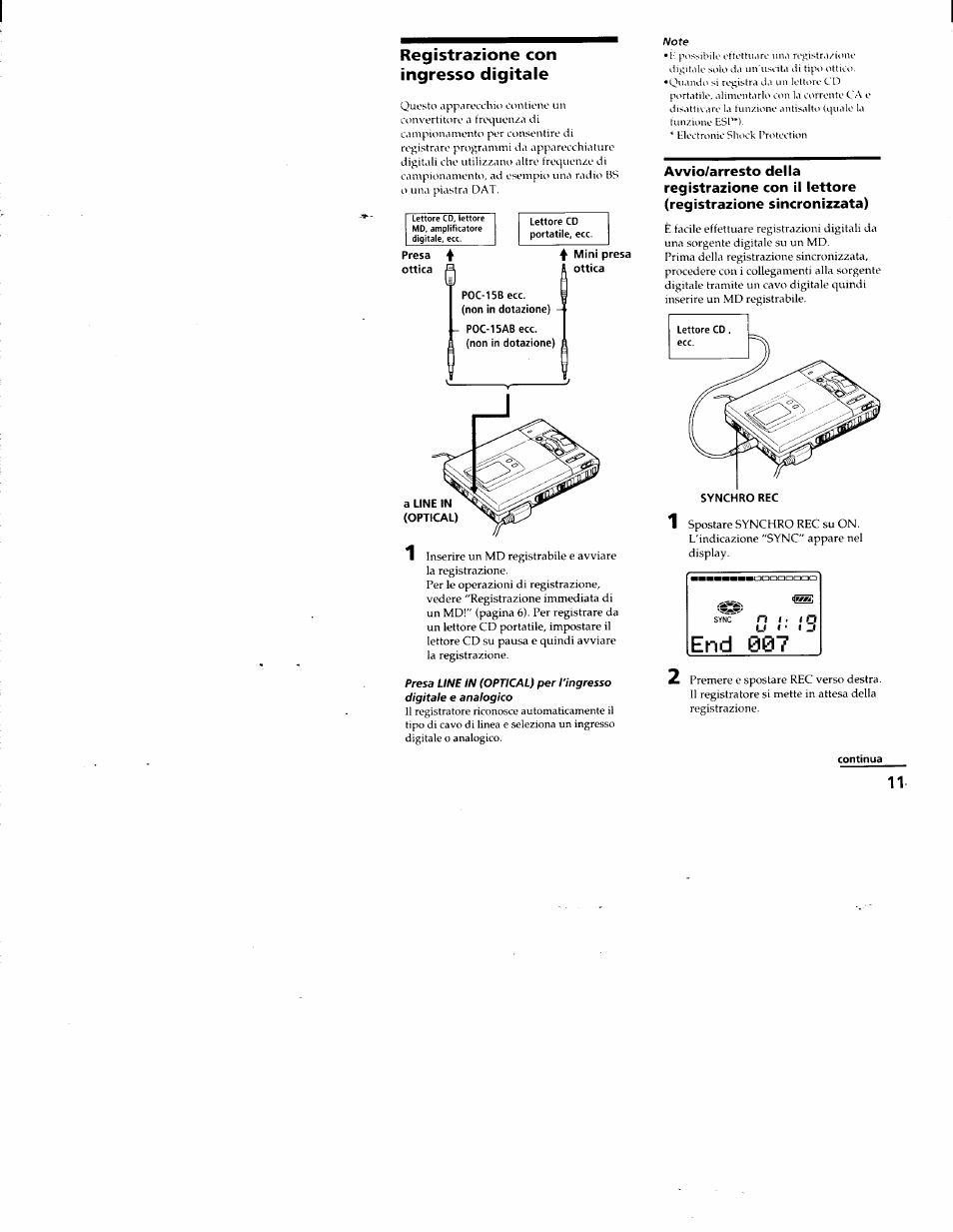 Registrazione con ingresso digitale | Sony MZ-R50 User Manual | Page 128 / 195