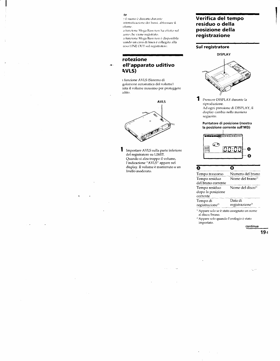 Sui registratore, Sul registratore, Rotezione ell'apparato uditivo \vls) | Sony MZ-R50 User Manual | Page 136 / 195