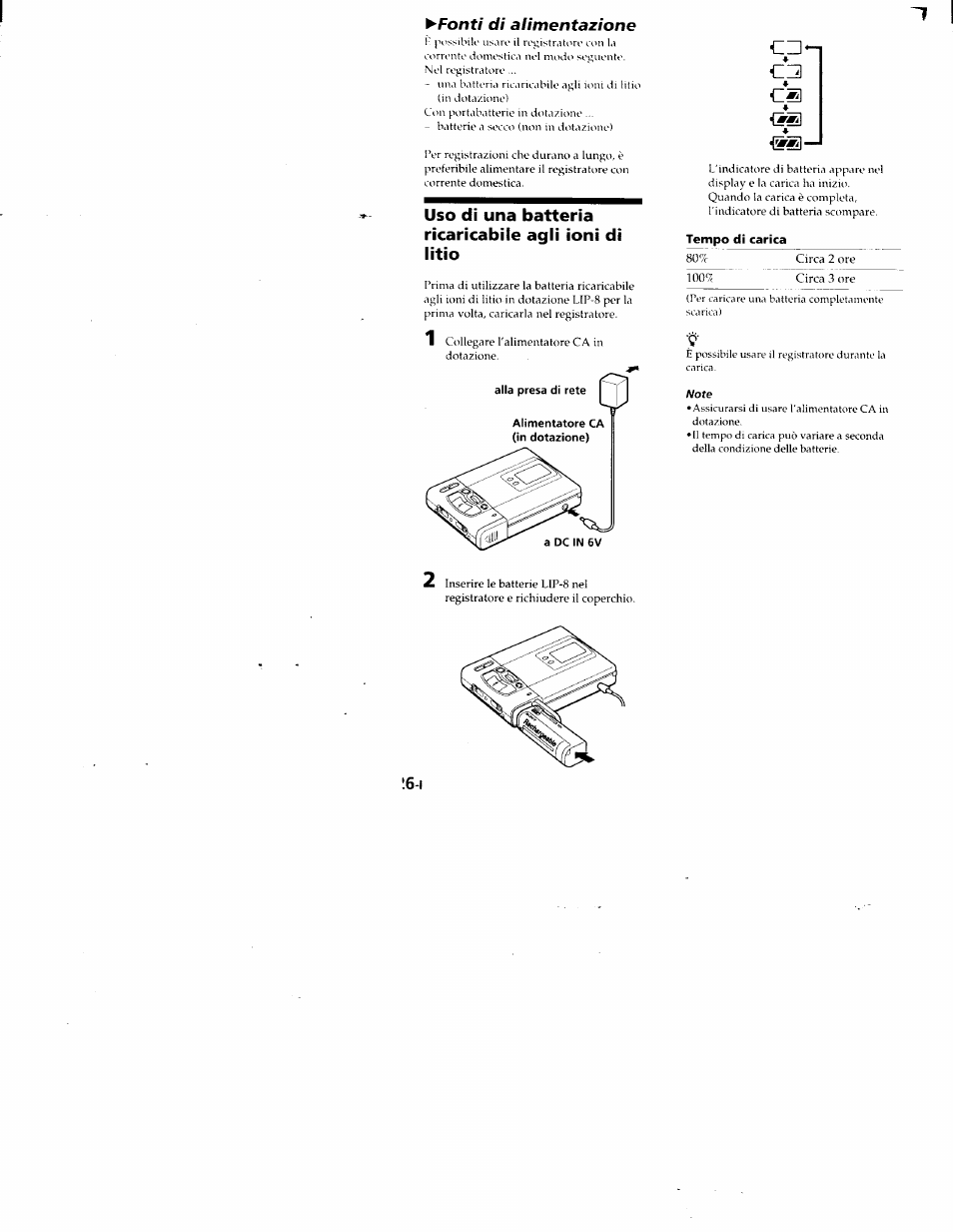 Tempo di carica | Sony MZ-R50 User Manual | Page 143 / 195