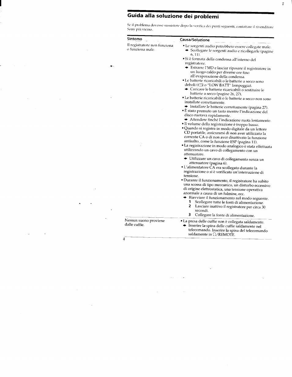 Guida alla soluzione dei problemi | Sony MZ-R50 User Manual | Page 146 / 195