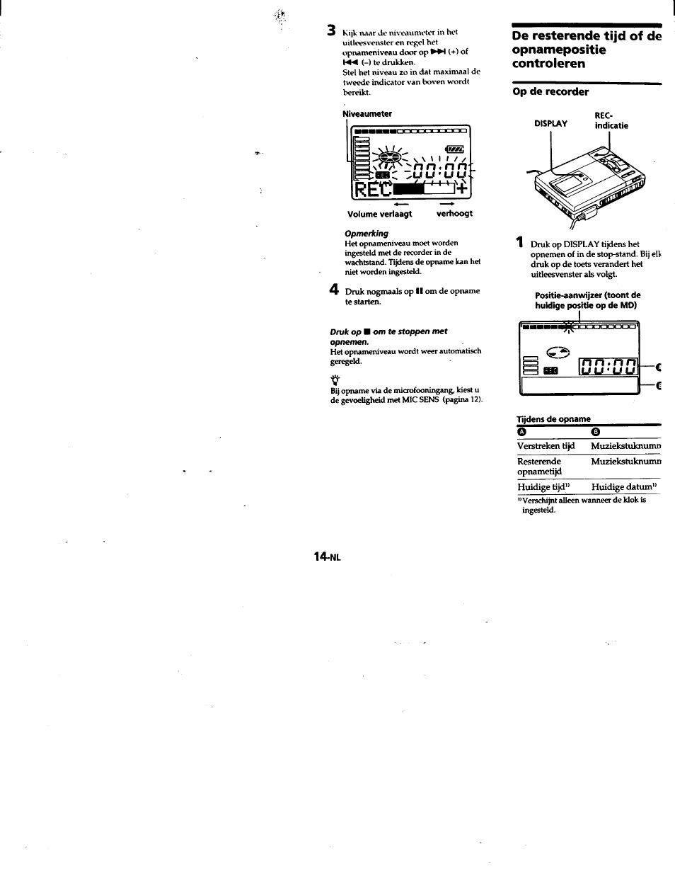 Op de recorder, Display | Sony MZ-R50 User Manual | Page 165 / 195