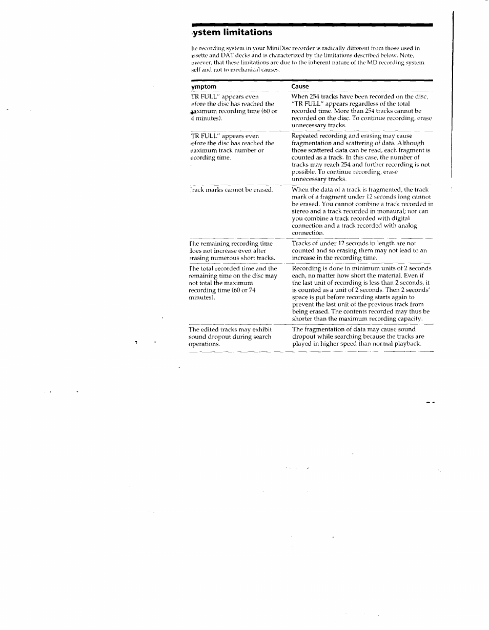 Ystem limitations, System limitations | Sony MZ-R50 User Manual | Page 31 / 195