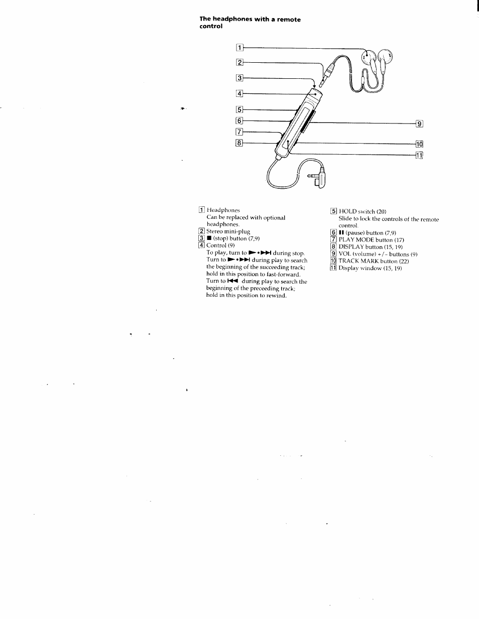 The headphones with a remote control | Sony MZ-R50 User Manual | Page 38 / 195
