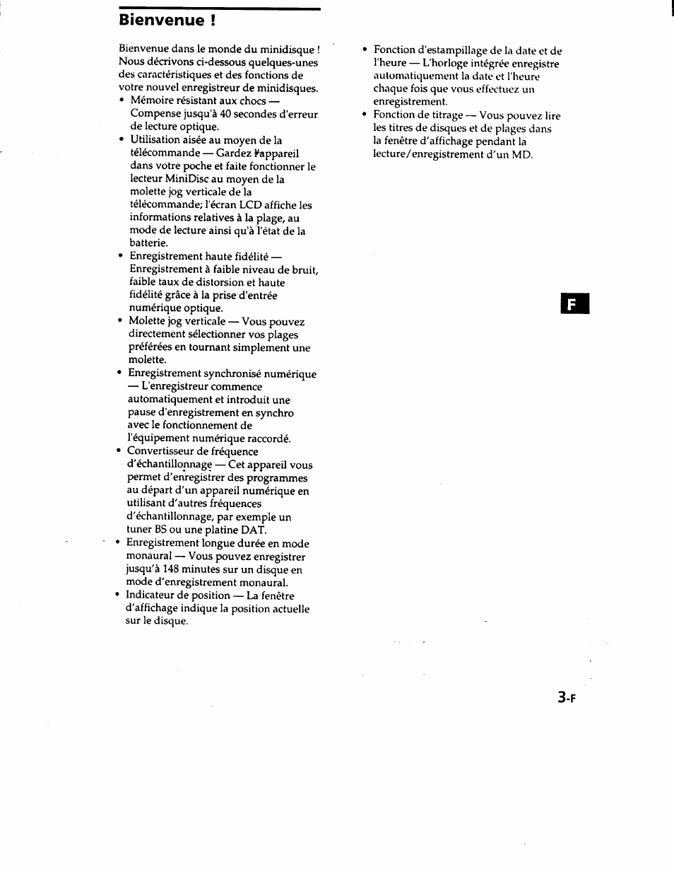 Bienvenue | Sony MZ-R50 User Manual | Page 40 / 195