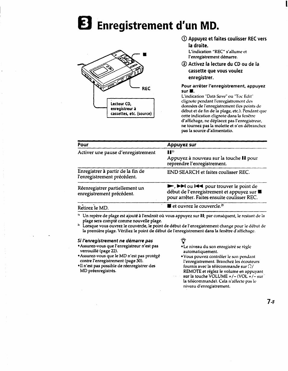Cj enregistrement d'un md | Sony MZ-R50 User Manual | Page 44 / 195