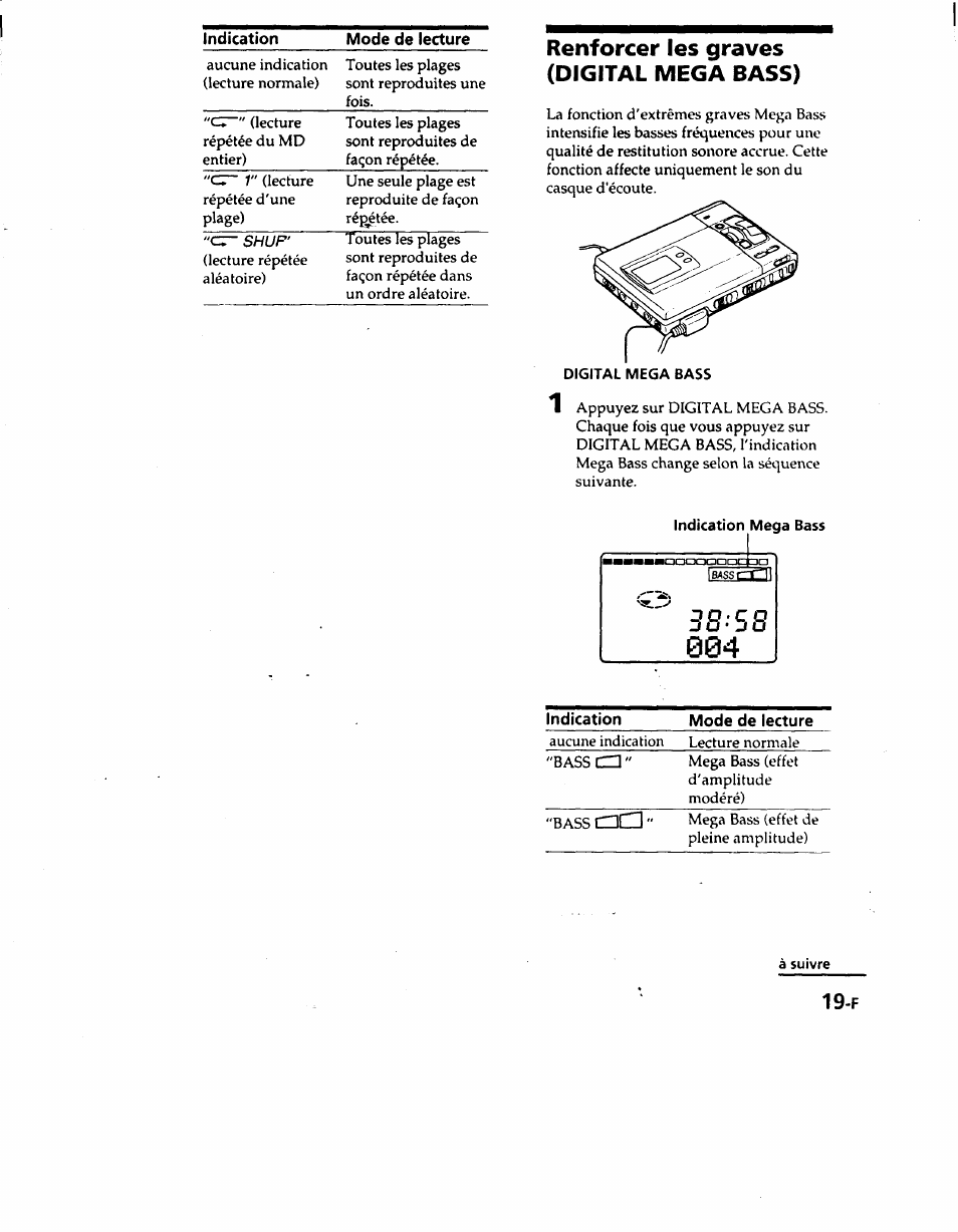 Renforcer les graves (digital mega bass) | Sony MZ-R50 User Manual | Page 56 / 195