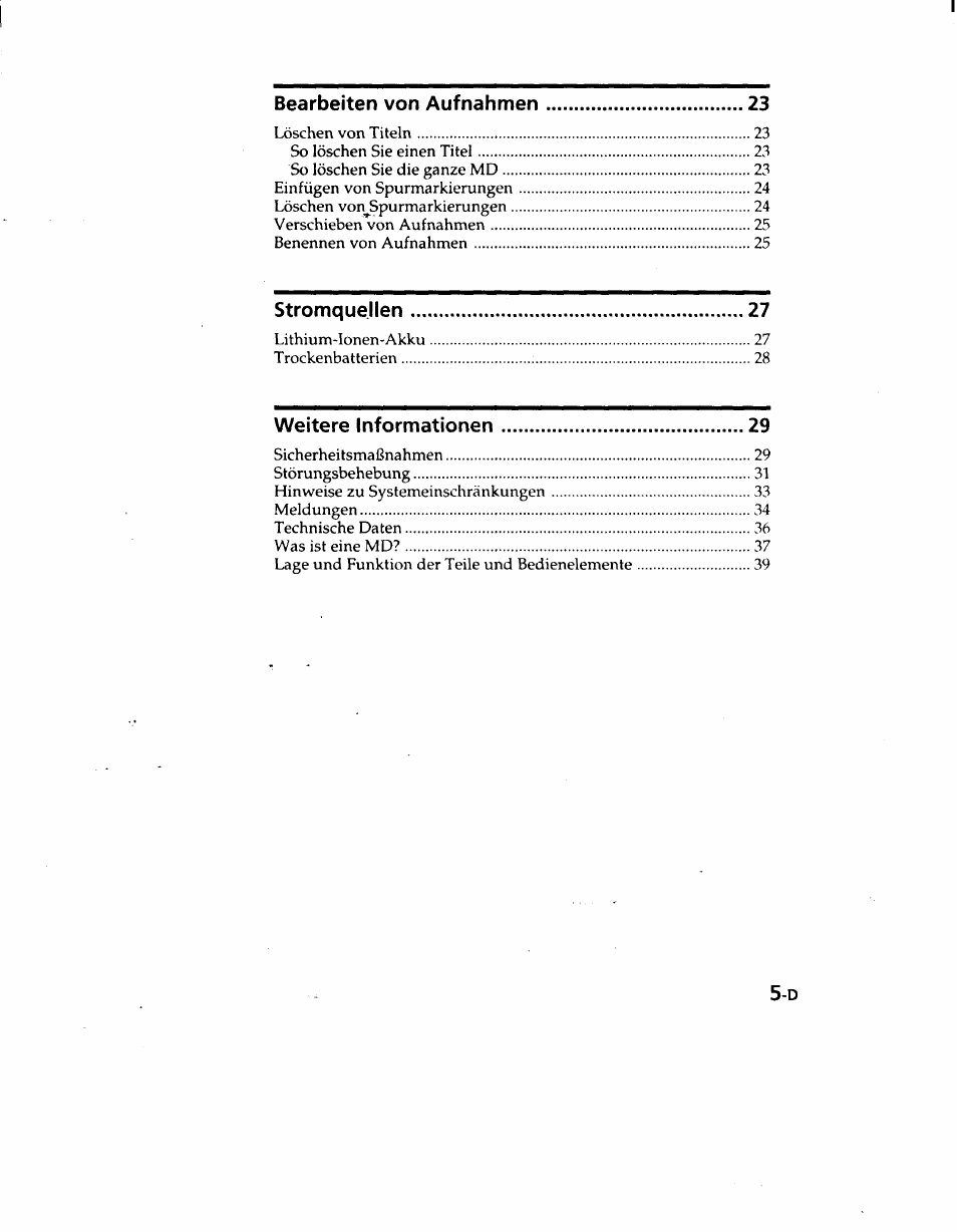 Bearbeiten von aufnahmen, Stromquellen, Weitere informationen | Sony MZ-R50 User Manual | Page 82 / 195