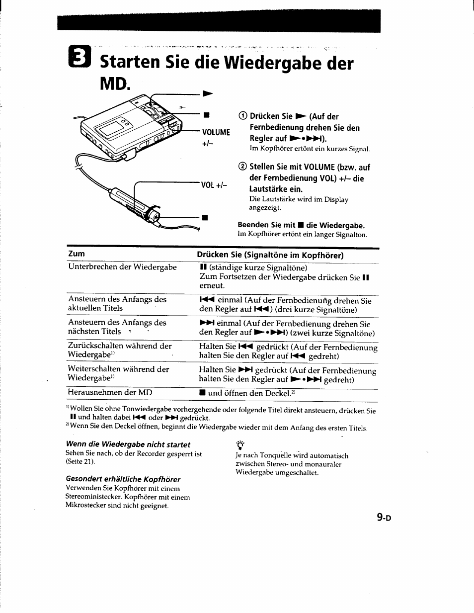 Q starten sie die wiedergabe der md | Sony MZ-R50 User Manual | Page 86 / 195