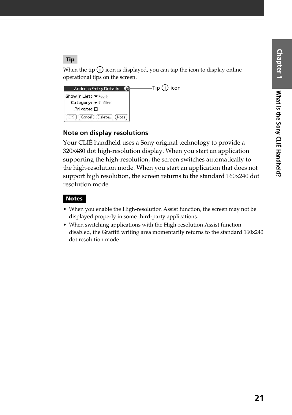 Sony PEG-NR70V User Manual | Page 21 / 68