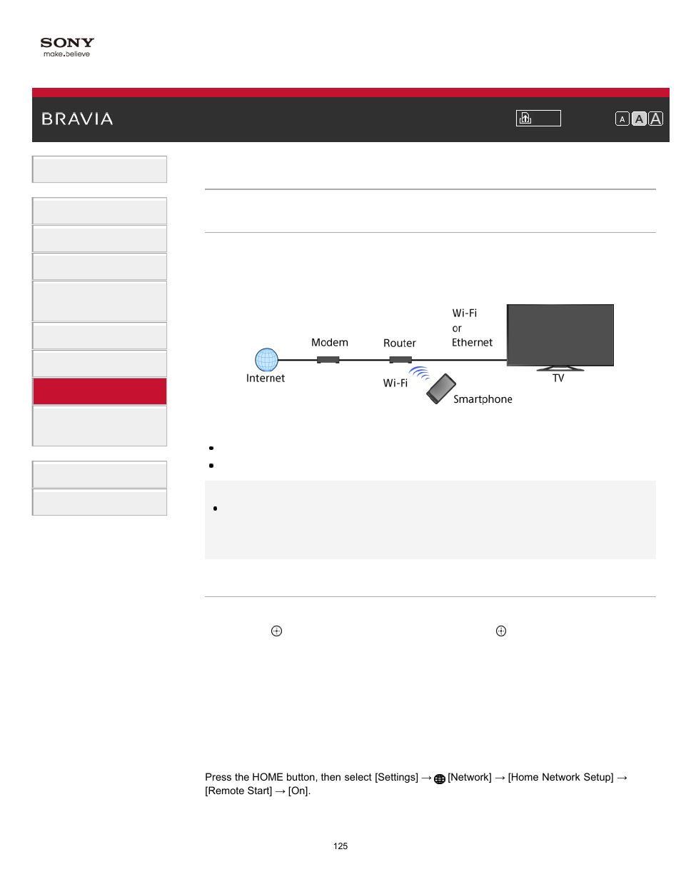 Using a smartphone/tablet as a remote | Sony KDL-47W802A User Manual | Page 125 / 199