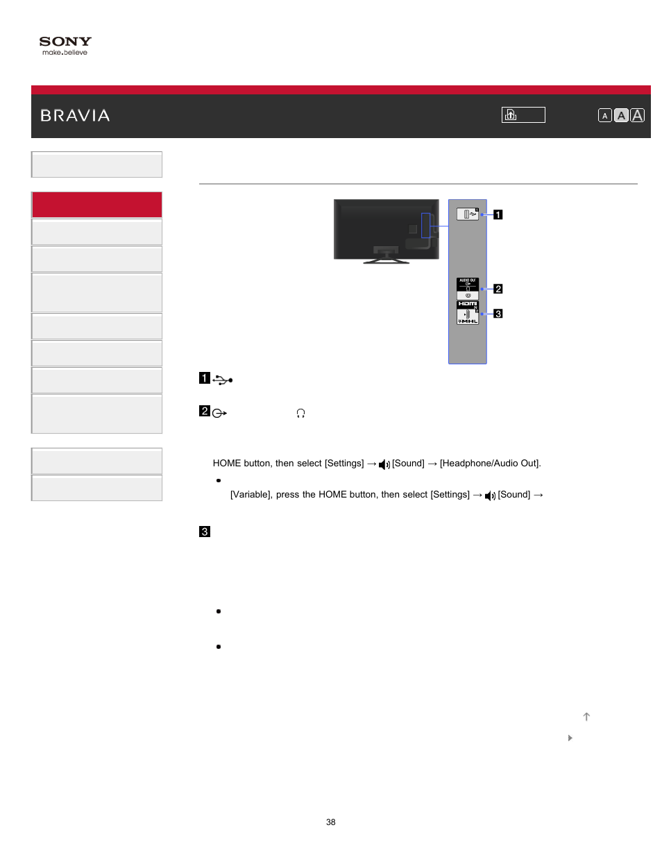 Right | Sony KDL-47W802A User Manual | Page 38 / 199