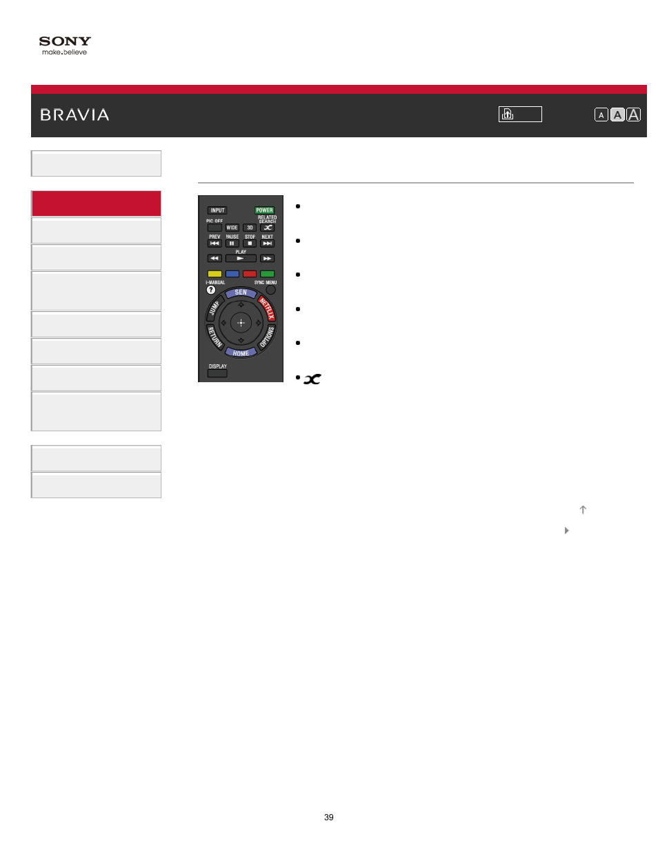 Sony KDL-47W802A User Manual | Page 39 / 199