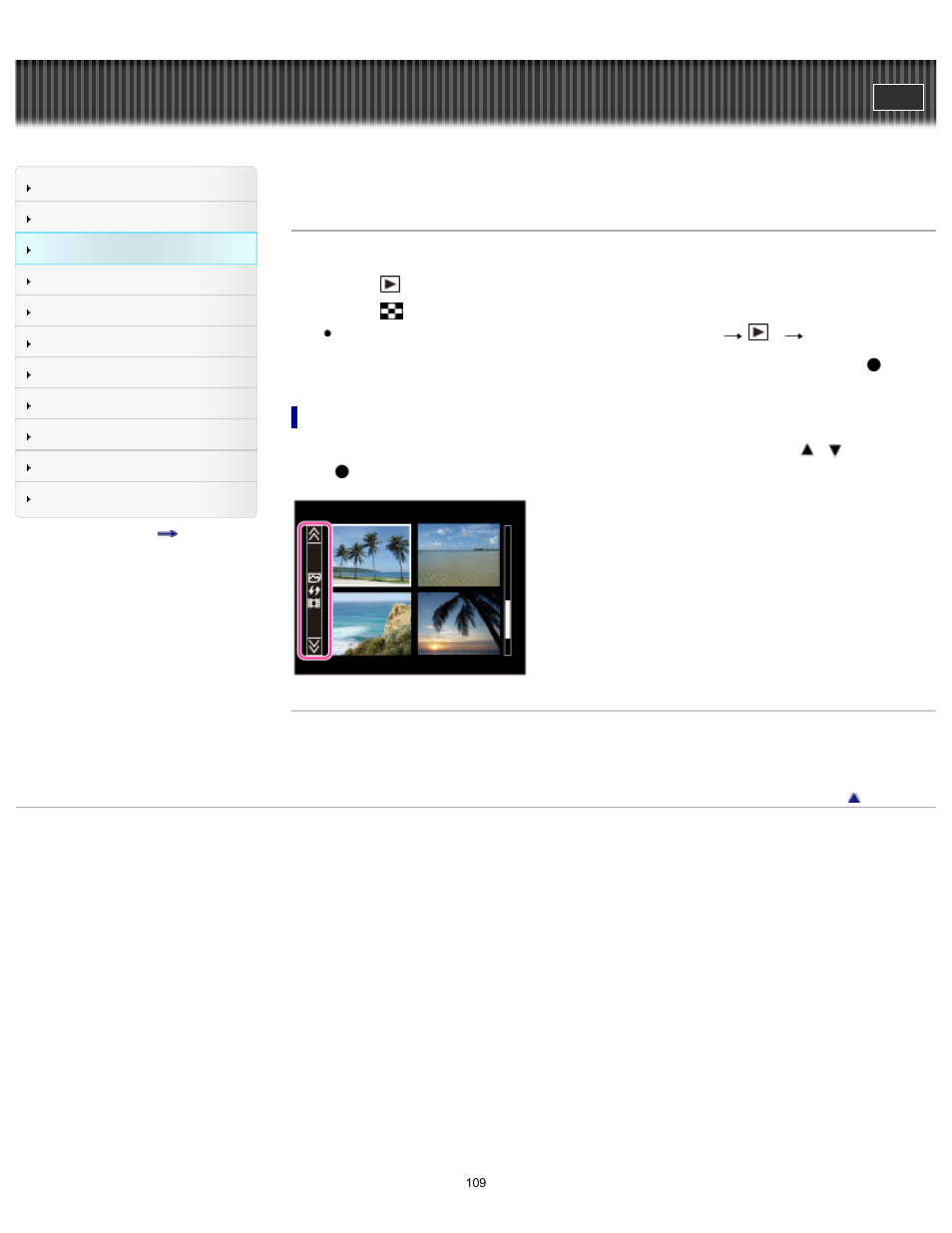 Image index, Cyber-shot user guide | Sony DSC-RX1 User Manual | Page 109 / 267