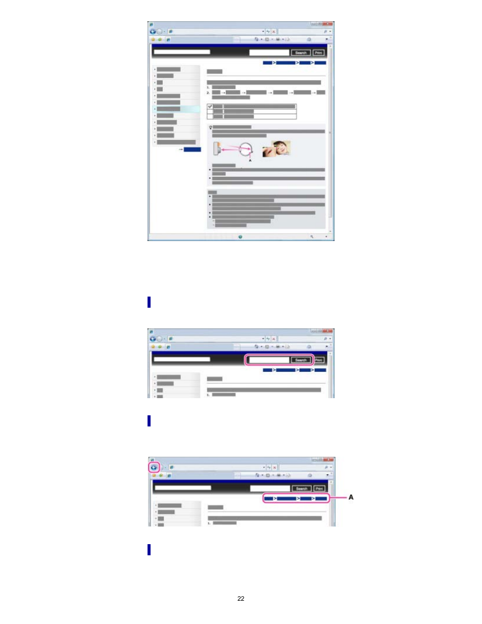 Searching a topic by keyword | Sony DSC-RX1 User Manual | Page 22 / 267