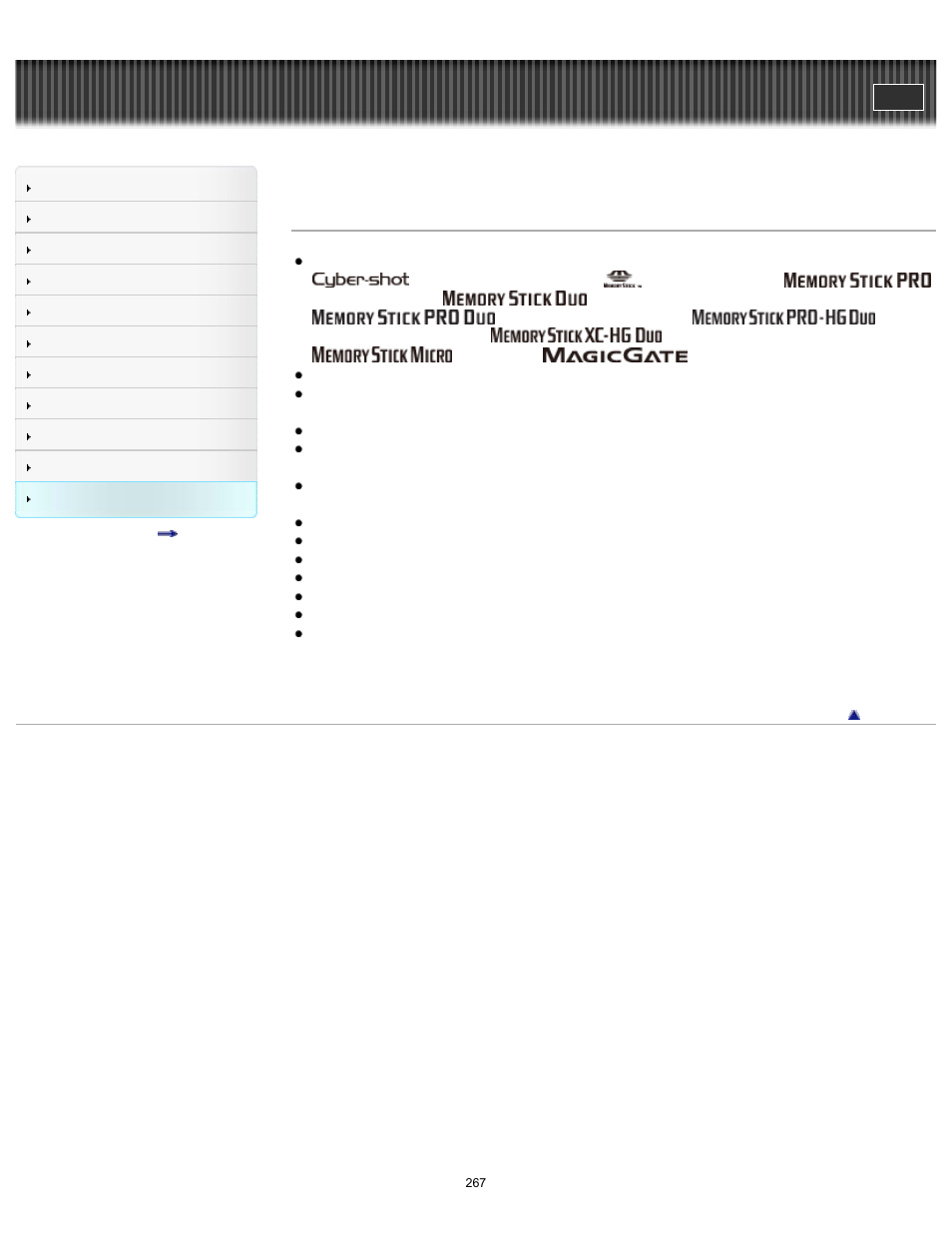 Trademarks, Cyber-shot user guide | Sony DSC-RX1 User Manual | Page 267 / 267