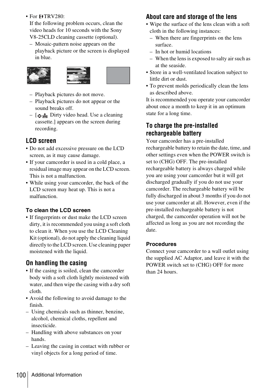 Sony CCD-TRV338 User Manual | Page 100 / 112