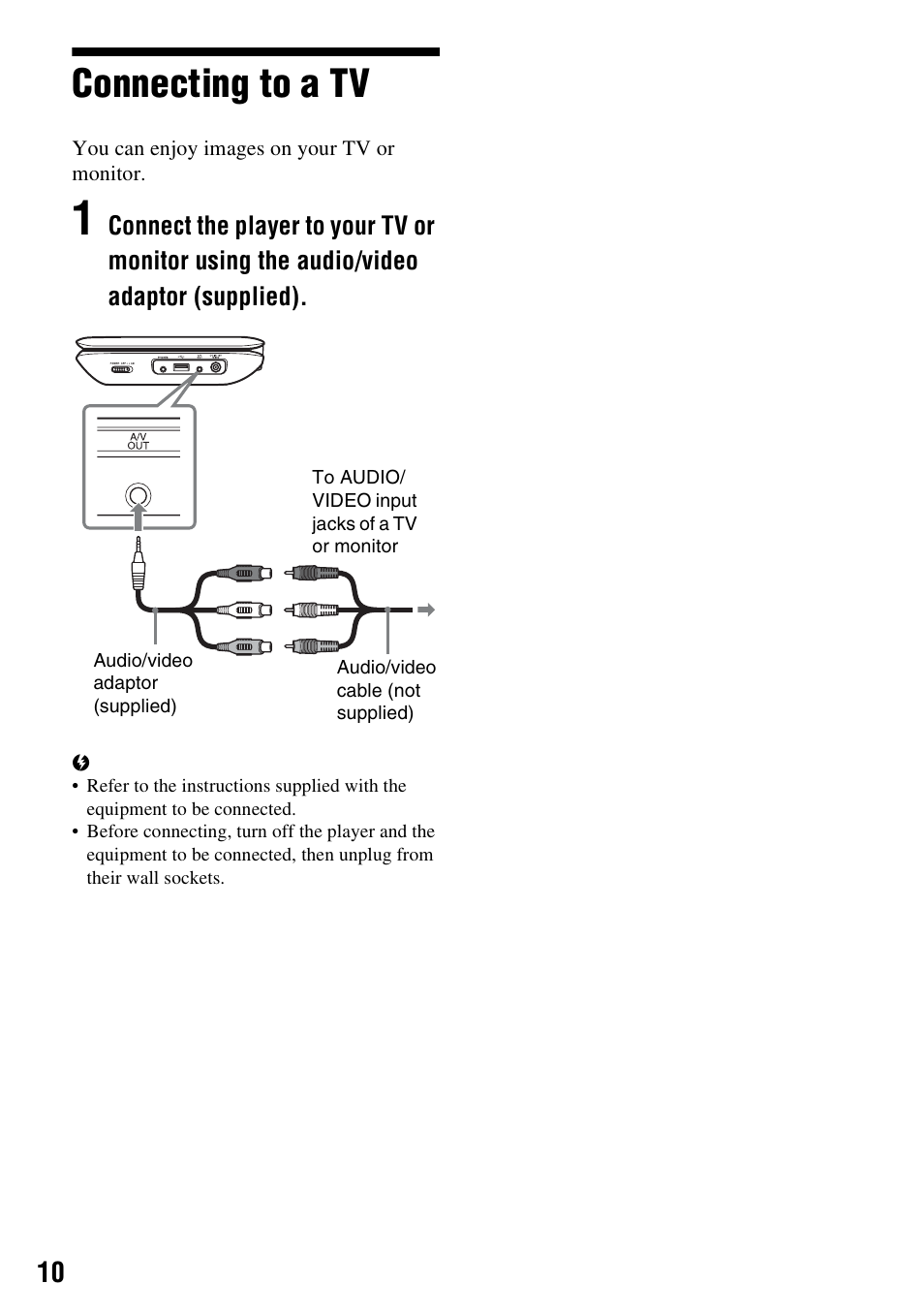 Connecting to a tv | Sony DVP-FX980 User Manual | Page 10 / 28