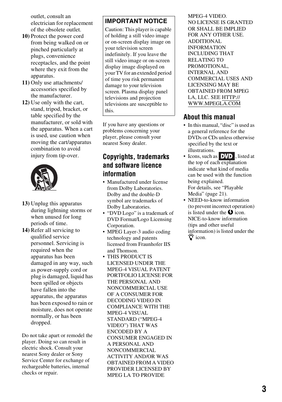 About this manual | Sony DVP-FX980 User Manual | Page 3 / 28