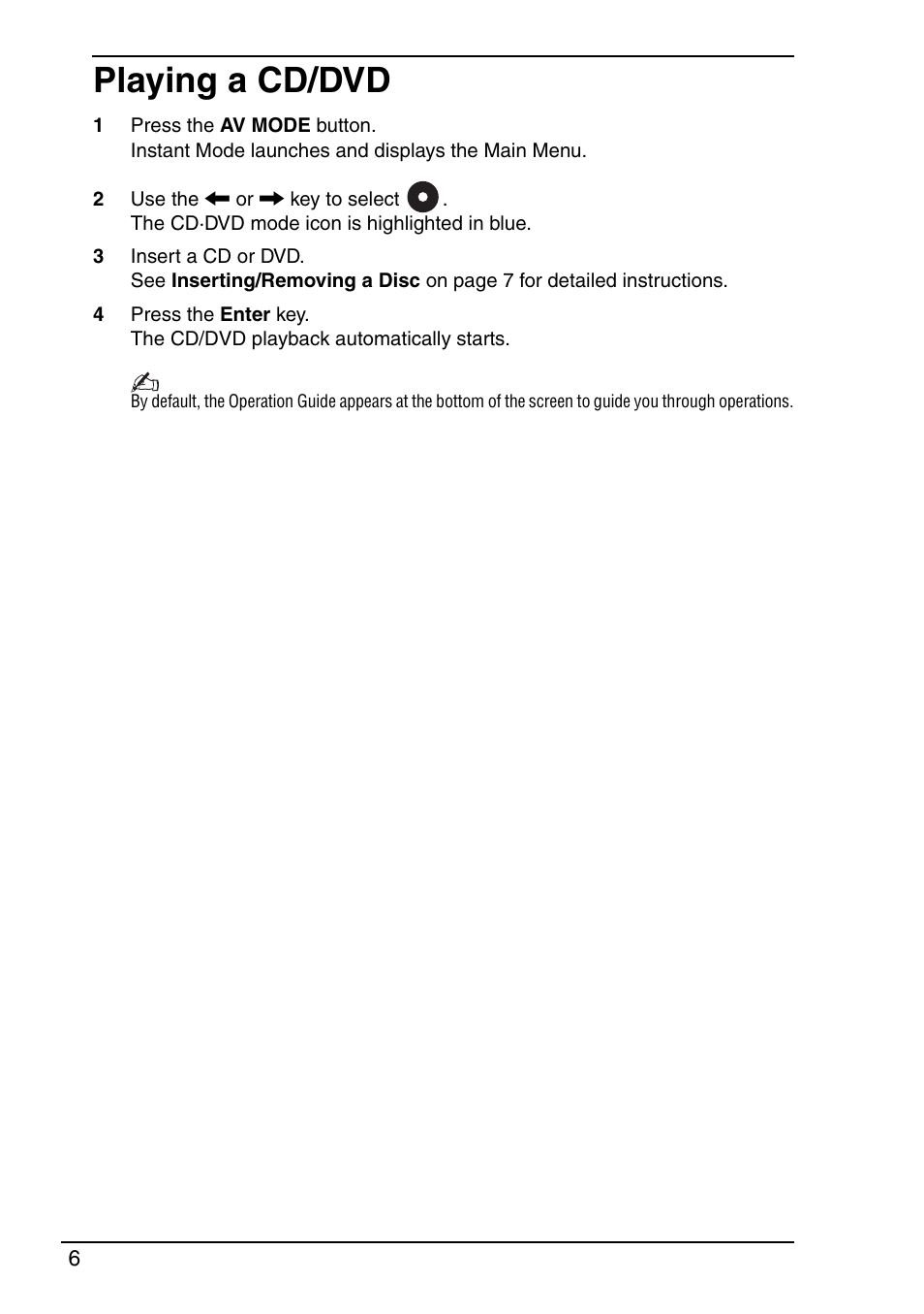 Playing a cd/dvd | Sony VGN-TXN19P User Manual | Page 8 / 40