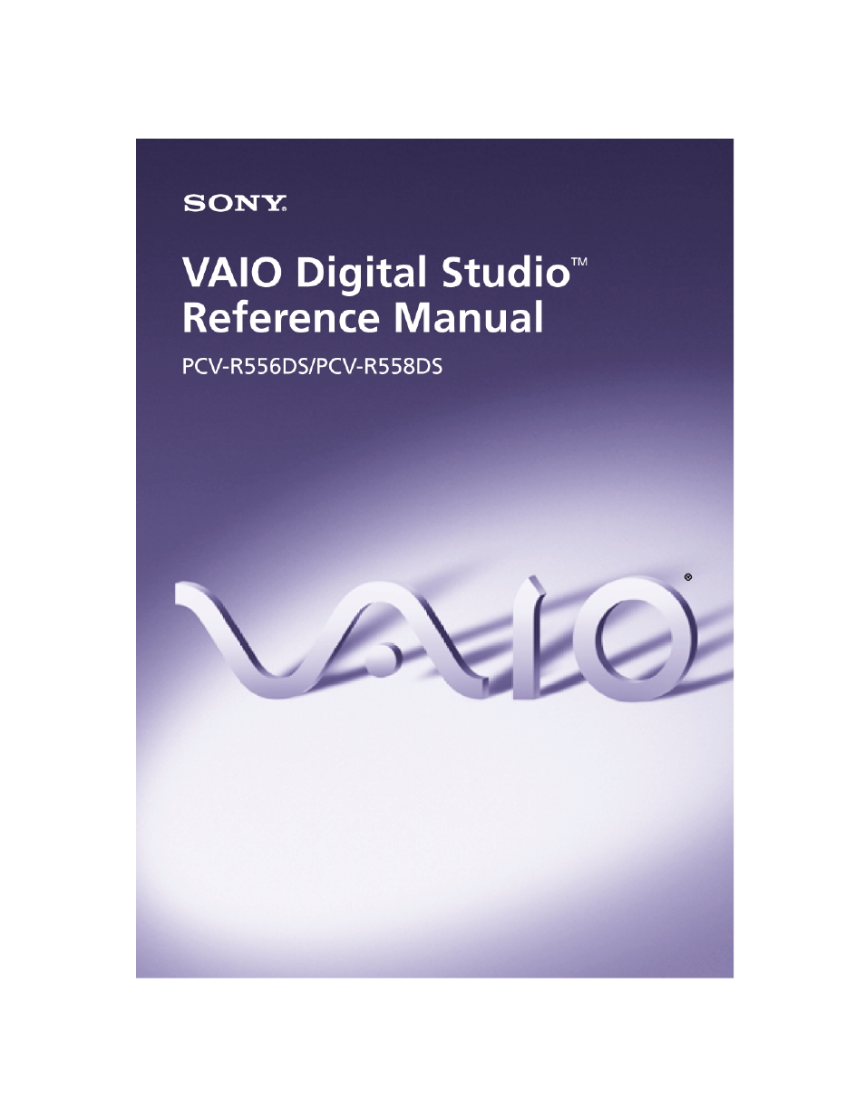 Sony PCV-R558DS User Manual | 118 pages